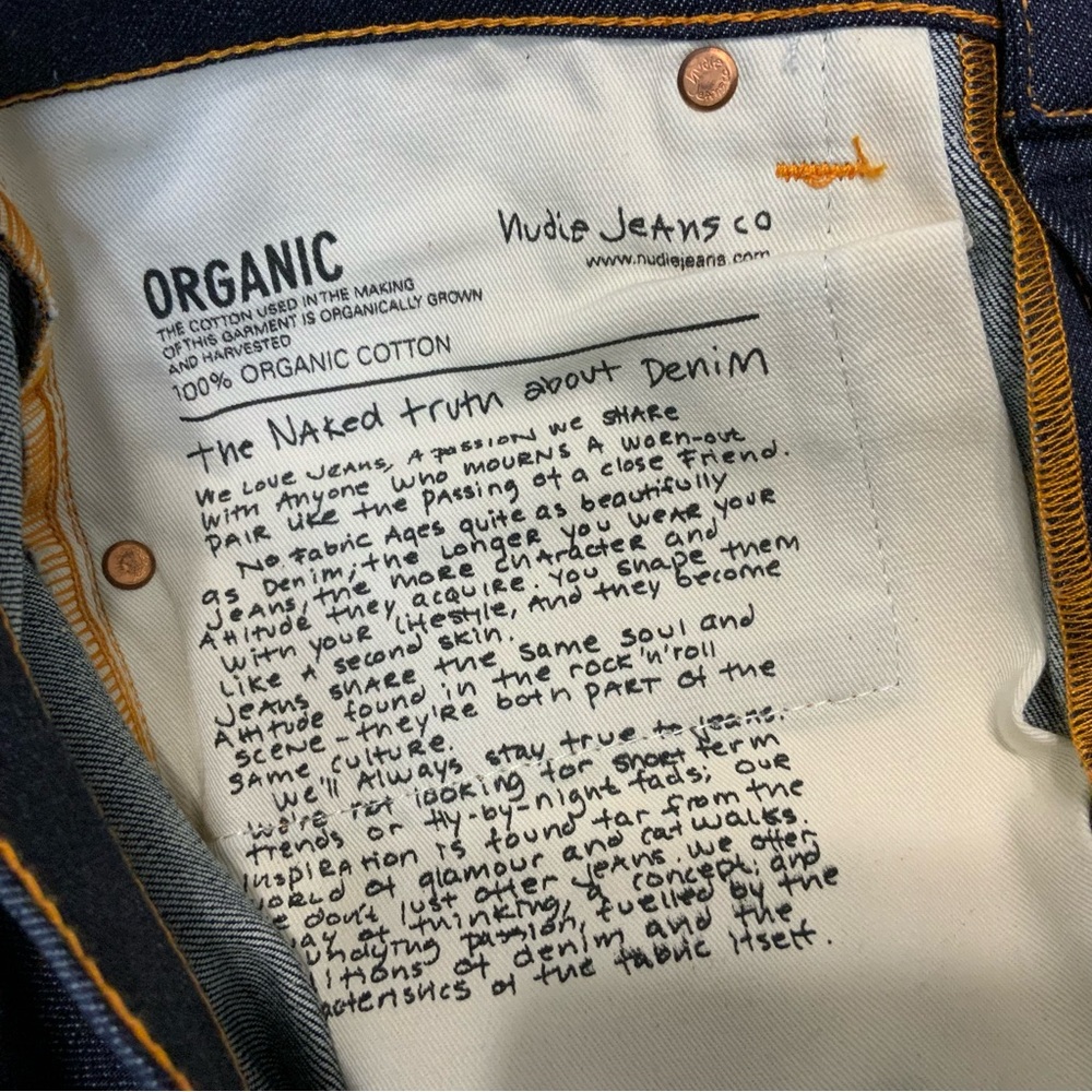 Nudie Thin Finn Dark Wash Denim Blue Jeans. Mens Size W30 x L34. (NWT) - Picture 8 of 11